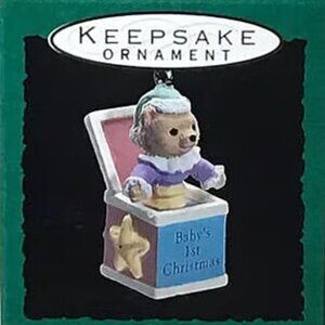 NWT Hallmark Keepsake Baby's First Christmas 1st Miniature Ornament 1993 in Box